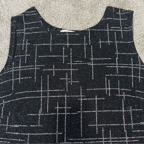 Annex size 1X women’s top black tank with silver bedazzled sparkling design - Picture 8 of 10
